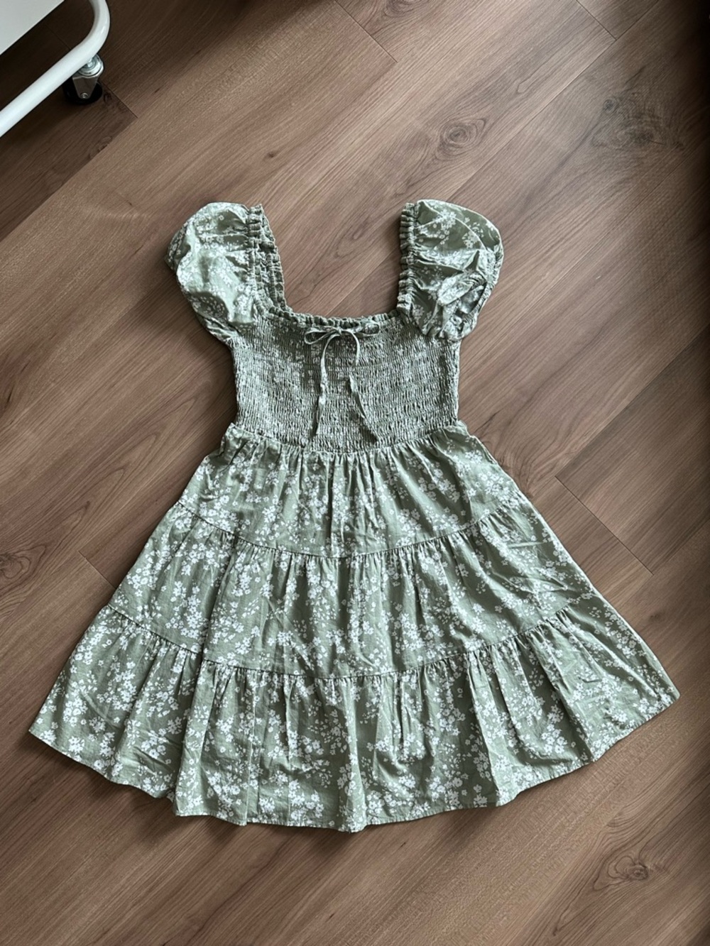 Sage green smock floral dress